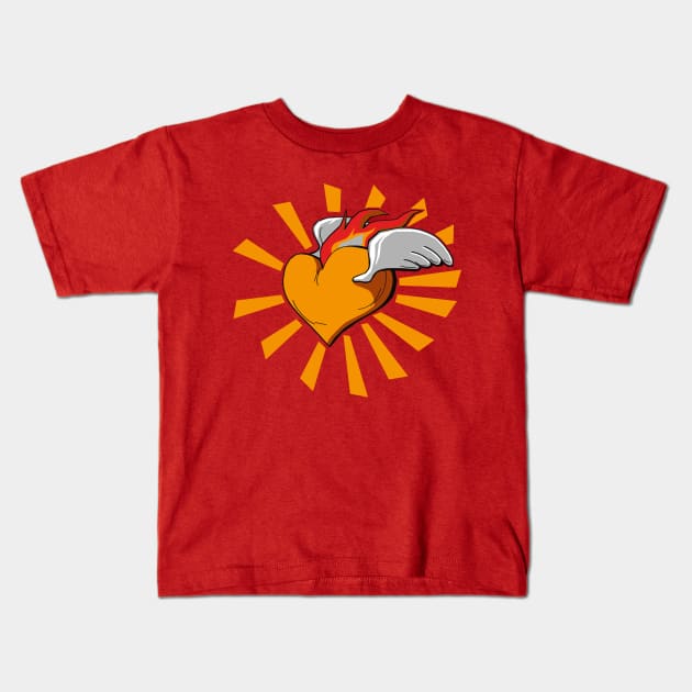 Burning heart Kids T-Shirt by Legatus